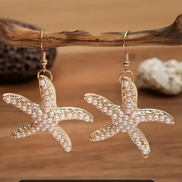 NEW! Hawaiian Hibiscus Seashell Earrings Rhinestones Beach Jewelry - Picture 5 of 7